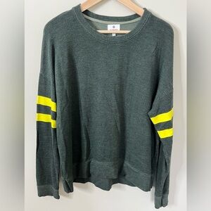 Sundry Long Sleeve Green Yellow Stripe Top Size 1 Small